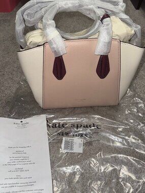 Kate Spade New York Grace MD Satchel (Blush Multi) Pebbled Detachable Strap NWT